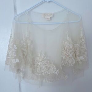 Jenny by Jenny Yoo Odessa Sheer Embroidered Tulle Capelet